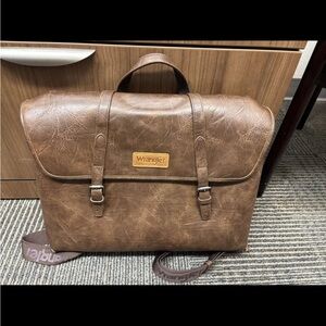 Wrangler Tan Leather Men's Briefcase